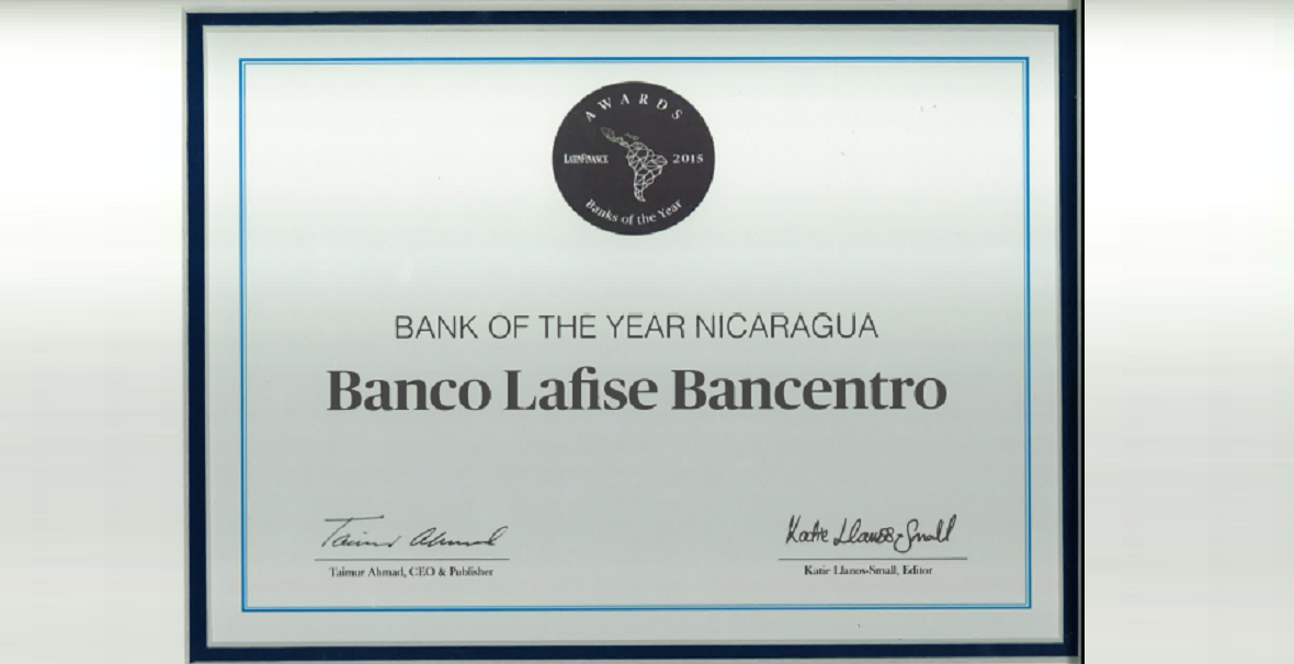 Banco LAFISE Bancentro el mejor de Nicaragua 2015