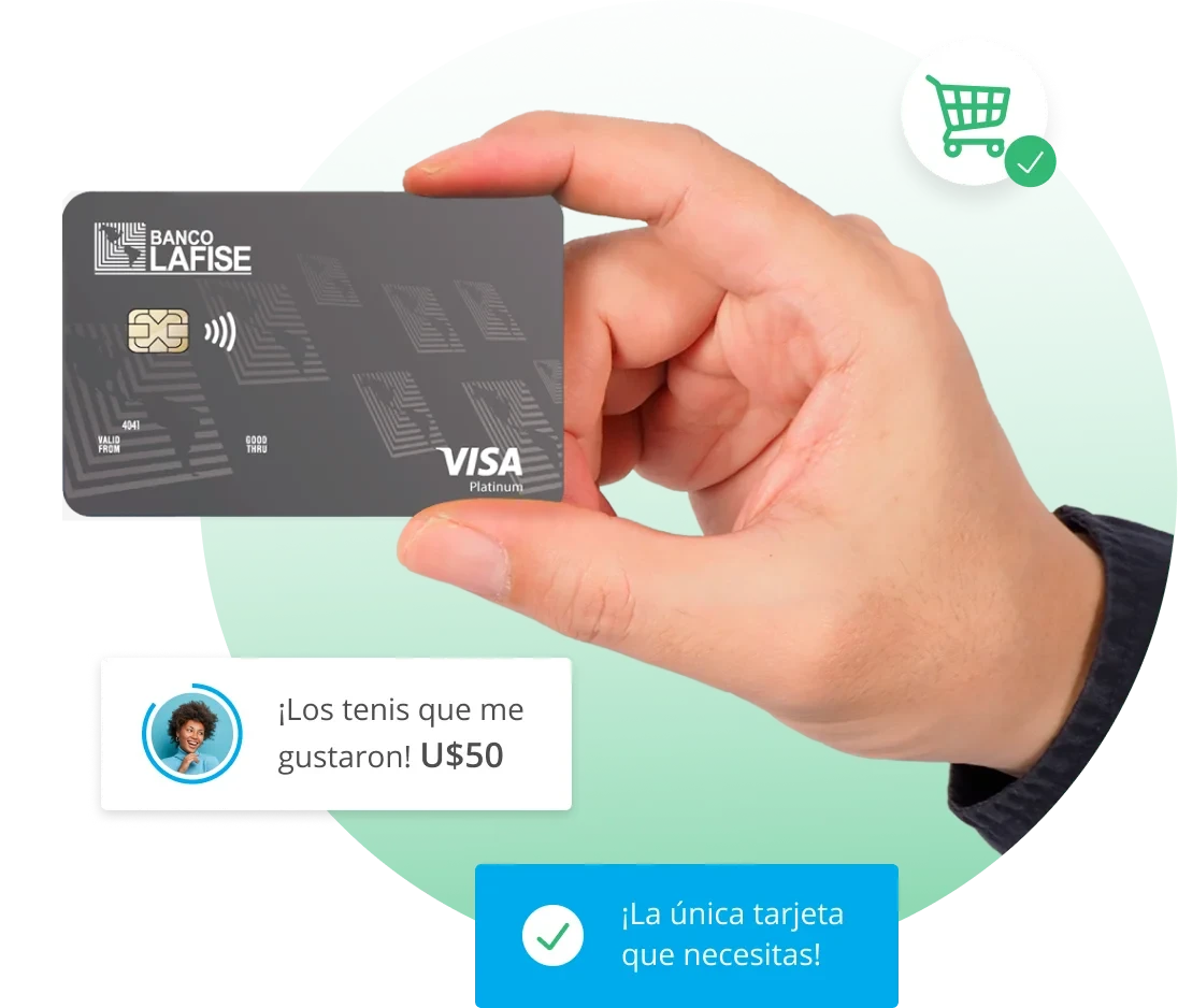 Mano Sosteniendo Tarjeta Visa Platinum LAFISE 