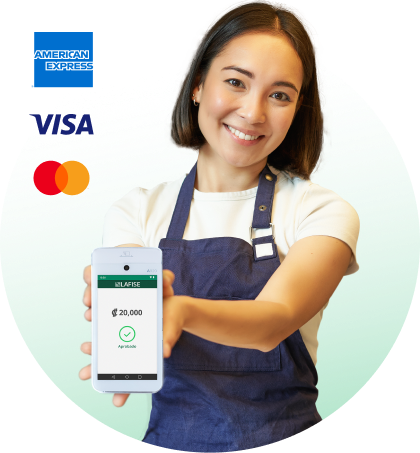 Aceptar marcas visa american express y mastercard