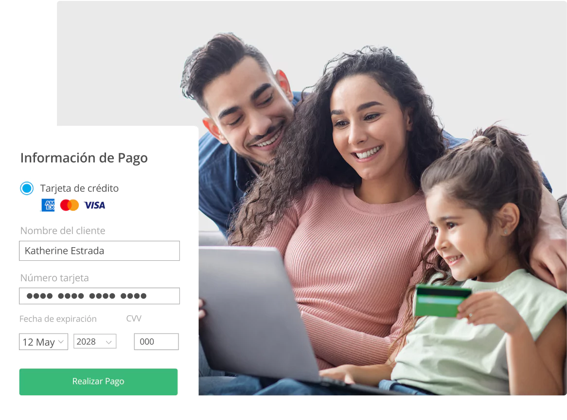 Familia usa laptop comprar ecommerce línea