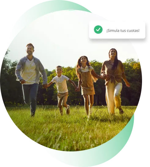 Familia Corriendo Alegre