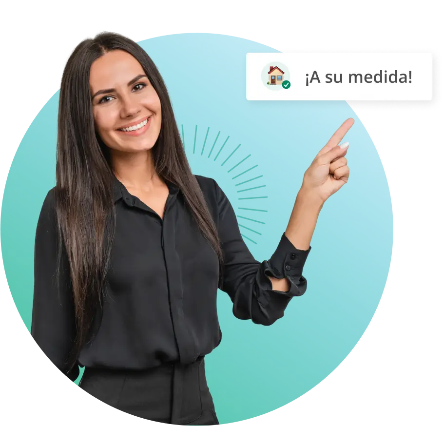 Chica Senalando Prestamo Hipotecario