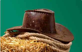 Sombrero vaquero sobre paja Sombrero vaquero sobre paja