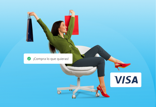 Solicitud de tarjeta de crédito LAFISE Mujer de compras con tarjeta de crédito LAFISE