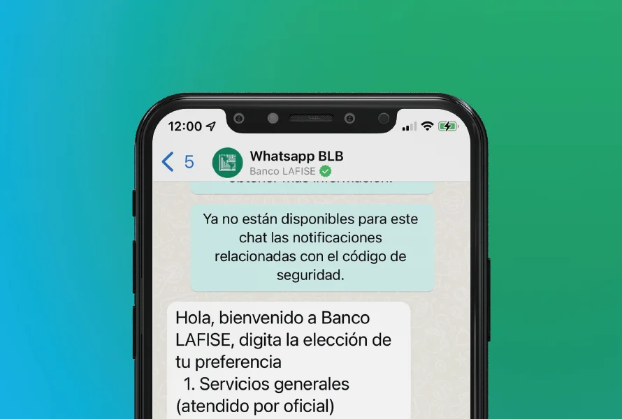 Pantalla de celular desbloqueada y mostrando conversación en WhatsApp.
