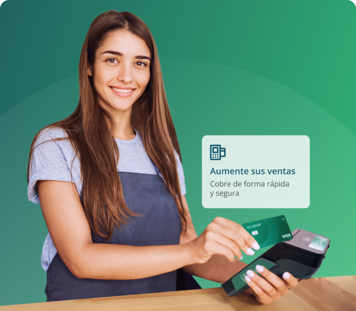Emprendadora usando Pos LAFISE