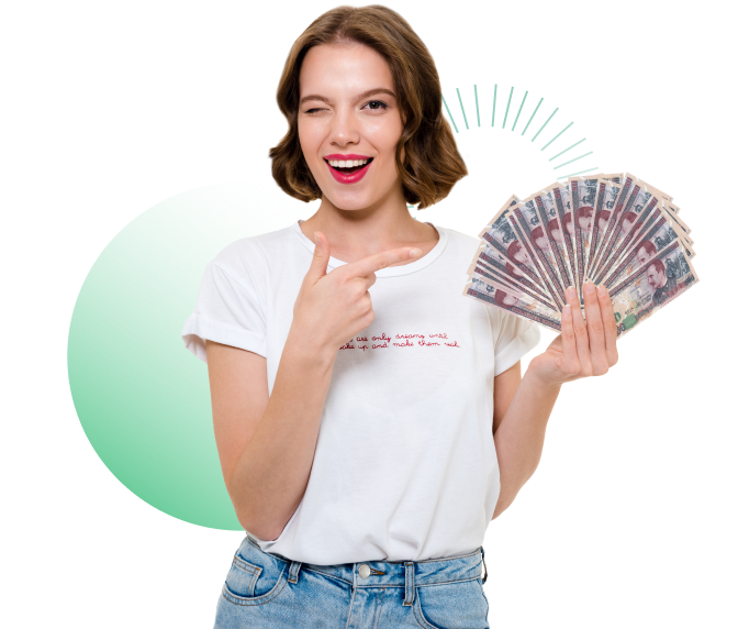 mujer-con-dinero-en-mano-guinando-el-ojo
