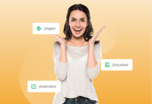 Mujer emocionada cumpliendo sus metas Solicitar préstamos personal LAFISE