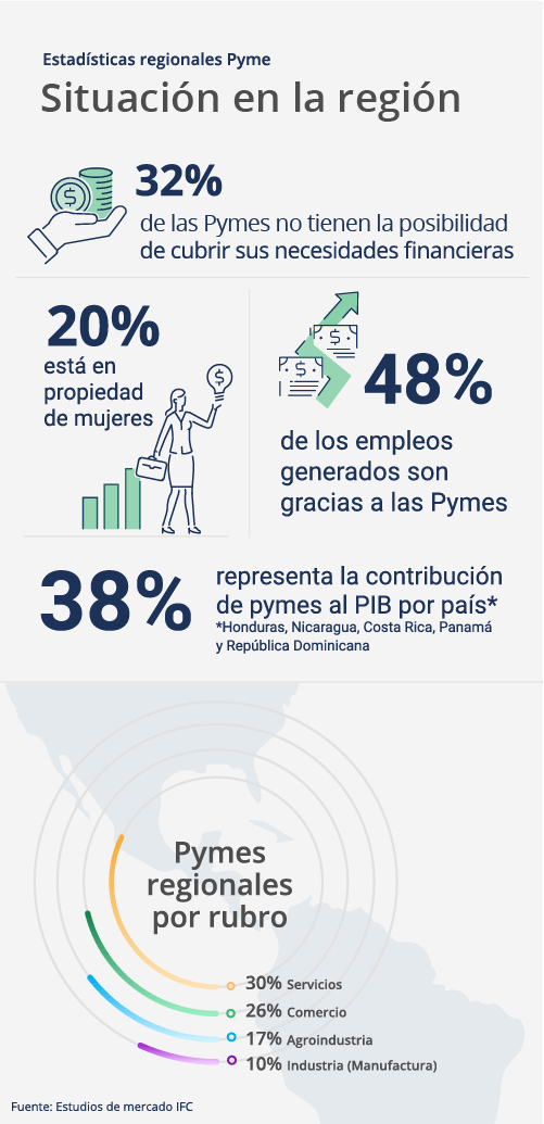 Infografia vertical estadisticas regionales de las PYMES