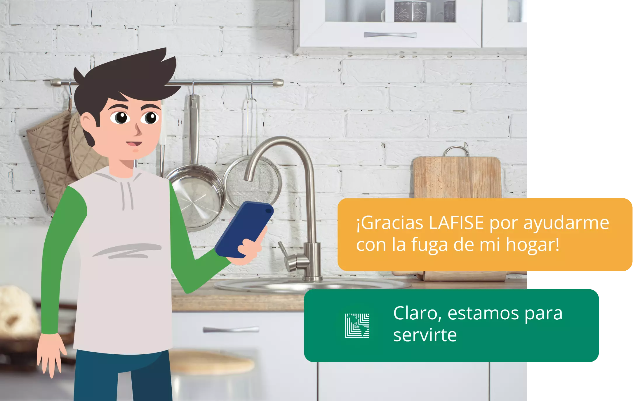 Hombre consultando reparos con LAFISE Hombre consultando reparos con LAFISE