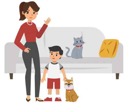 Mama e hijo jugando en casa Mama e hijo jugando en casa